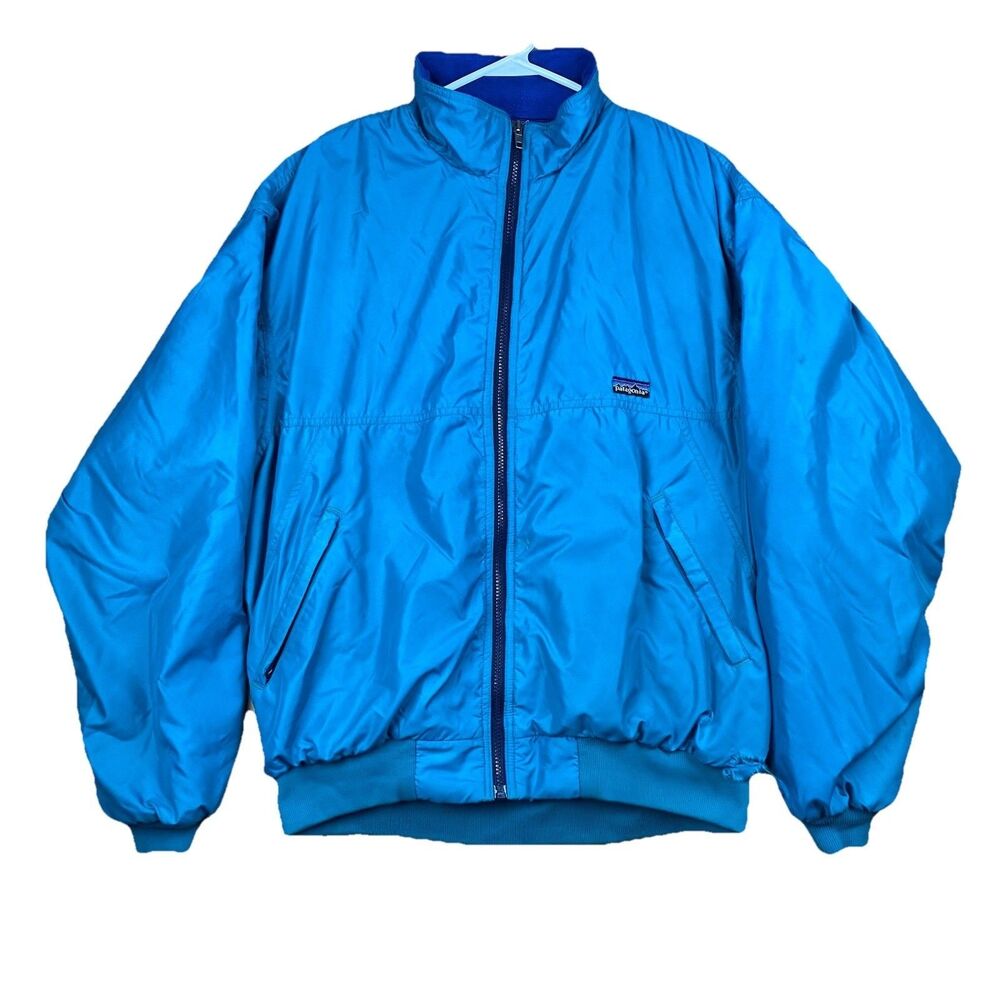 Vintage Patagonia Made in USA Synchilla Lined Bomber Jacket Blue XL